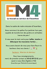 EM4 - Le travail au service de l'insertion : offre emploi jardinier Marciac